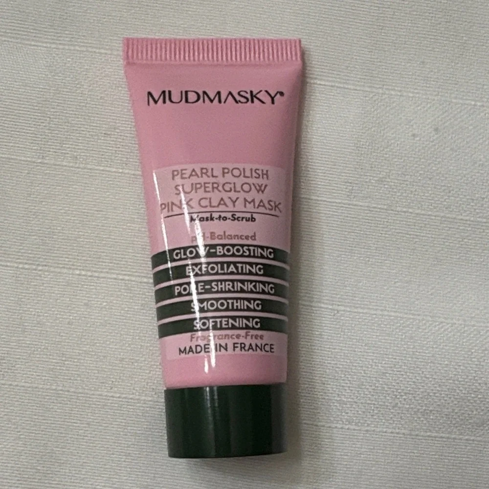 NWT MUDMASKY Pearl Polish Superglow Pink Clay Mask 15ml/ 0.5 fl oz
